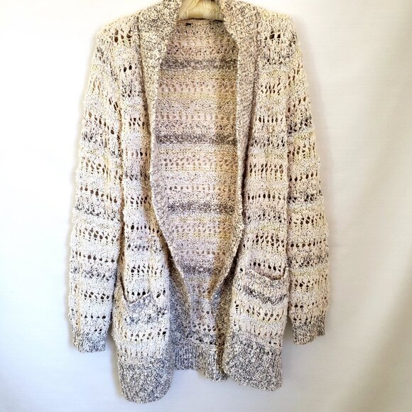 Anthropologie Knitted And Knotted Multicolor Loose Weave Cardigan M - Picture 1 of 10